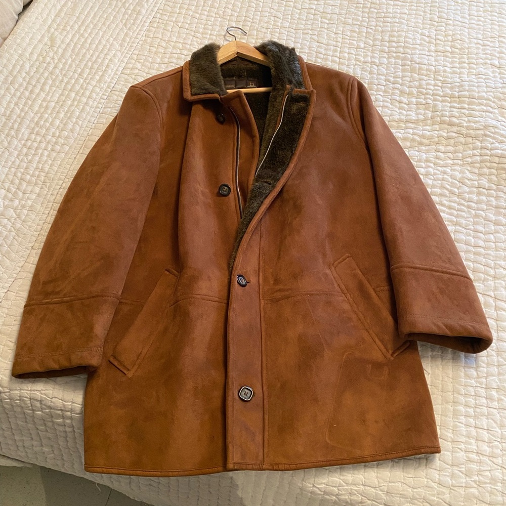 Bugatti Men's Tan Suede Pea Coat